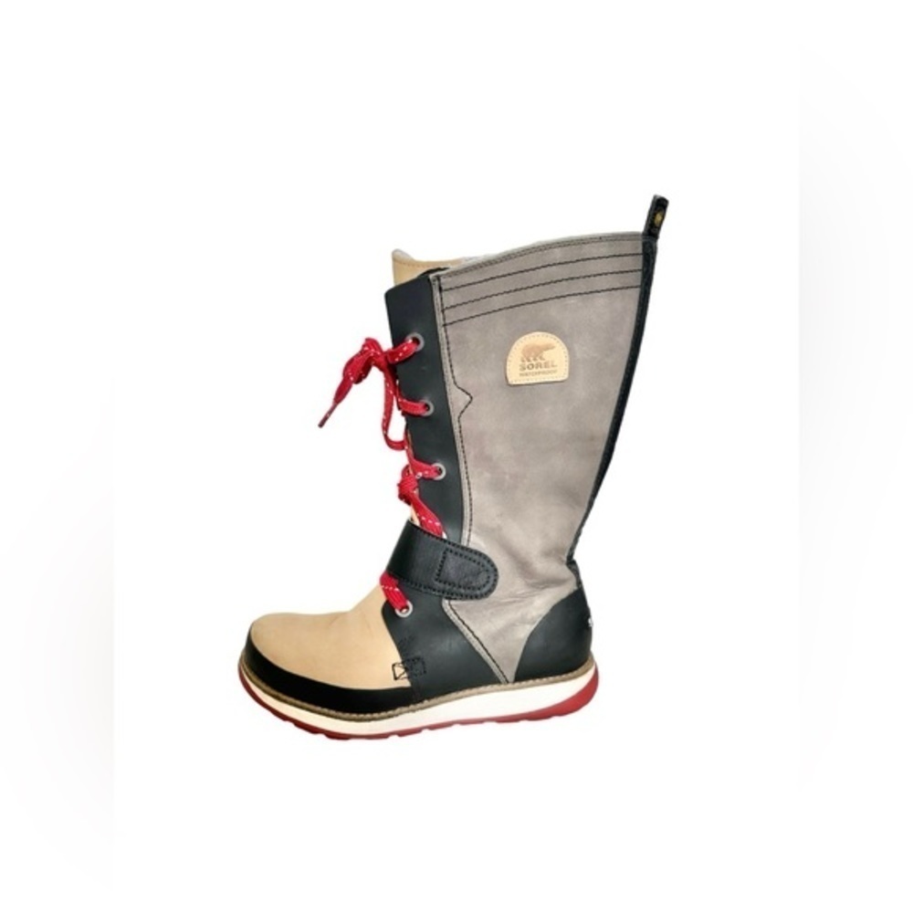 Sorel Women’s Liftline Waterproof High Winter Boots Size 7 Gray Black Tan Red